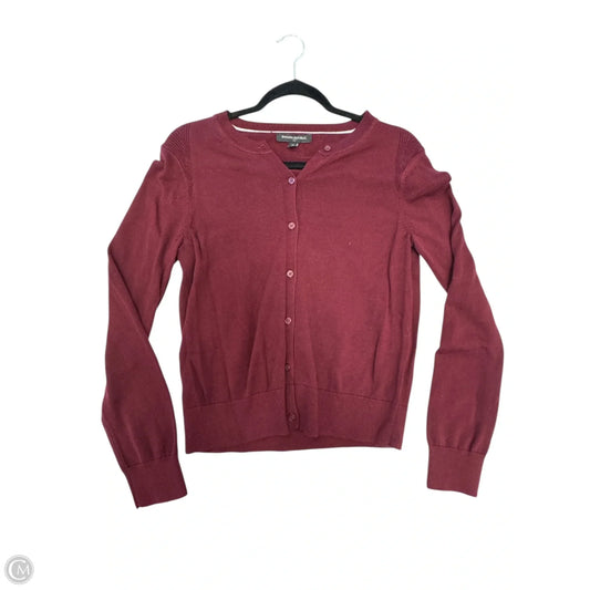 Sweater Cardigan By Banana Republic In Maroon, Size: M