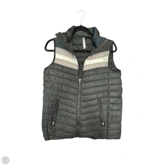 Vest Puffer & Quilted By Fabletics In Black & Grey, Size: L