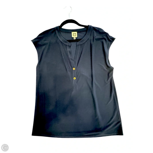Blouse Sleeveless By Anne Klein In Navy, Size: L