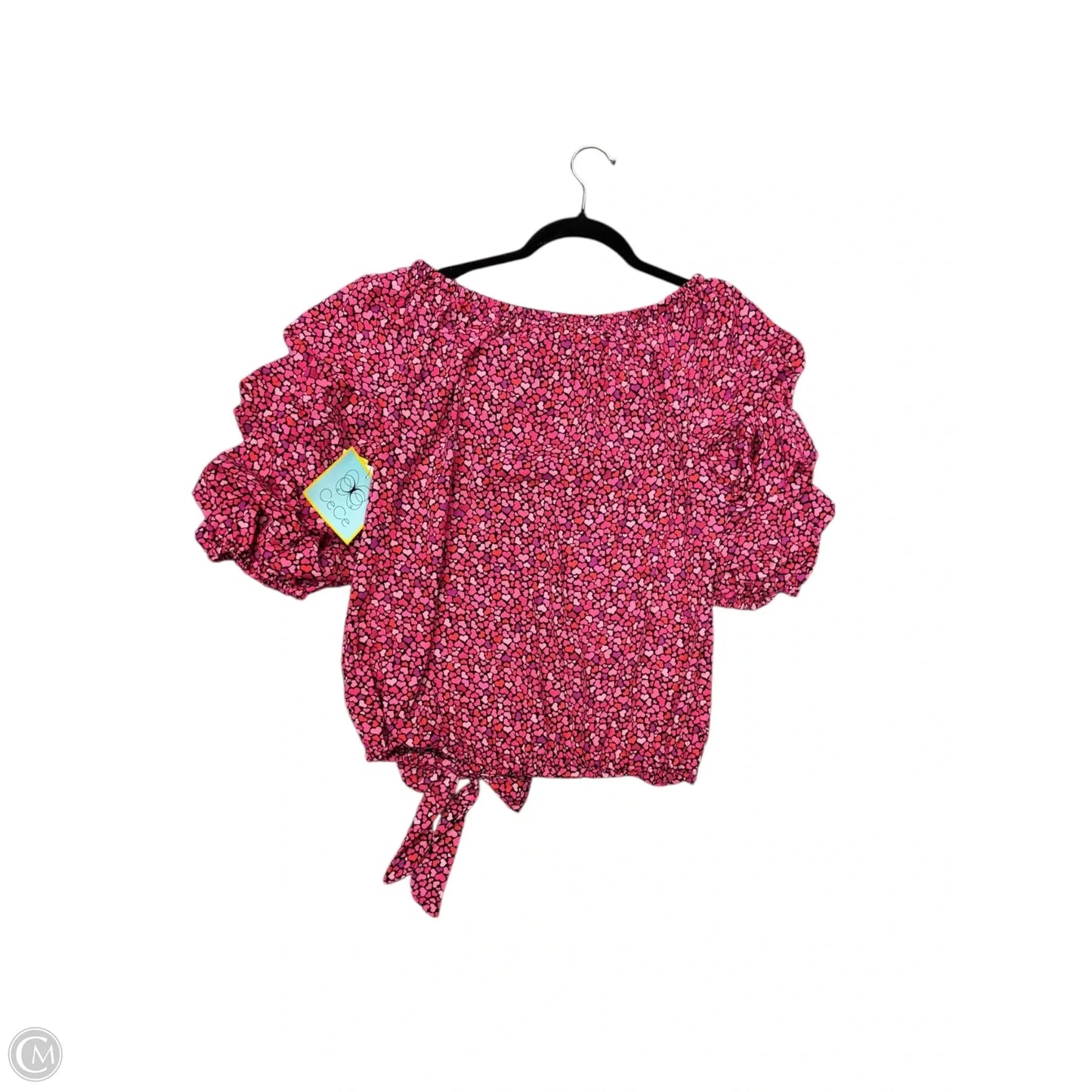 Blouse 3/4 Sleeve By Cece In Pink & Red, Size: M