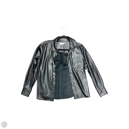 Jacket Leather By Good American In Black, Size: M