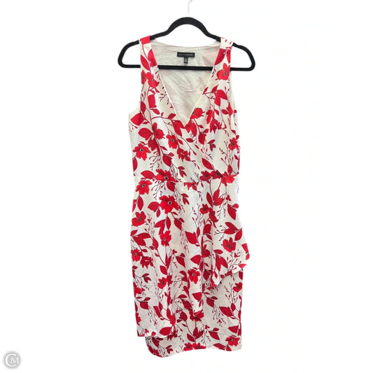 Dress Casual Midi By Banana Republic In Red & White, Size: 10