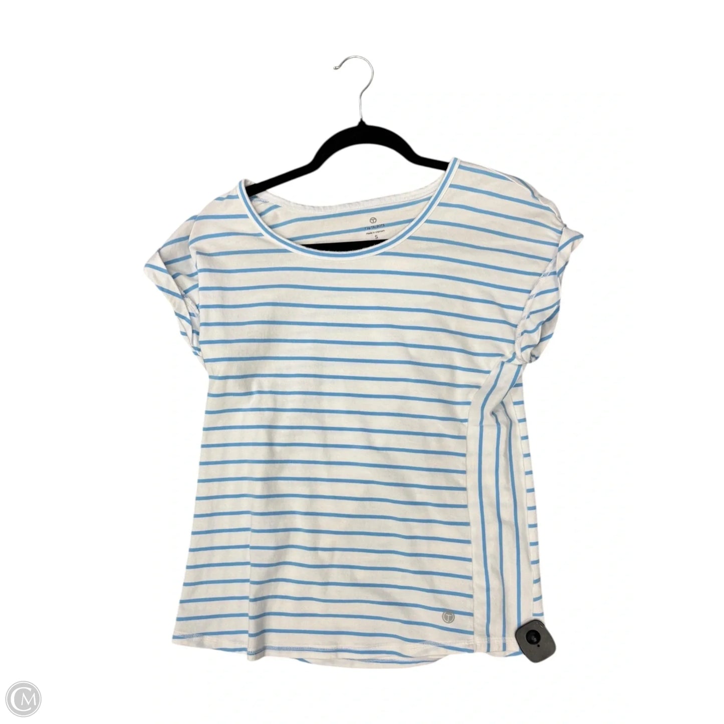 Top Short Sleeve By Talbots In Blue & White, Size: S