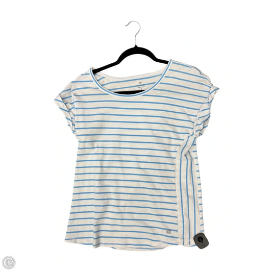 Top Short Sleeve By Talbots In Blue & White, Size: S