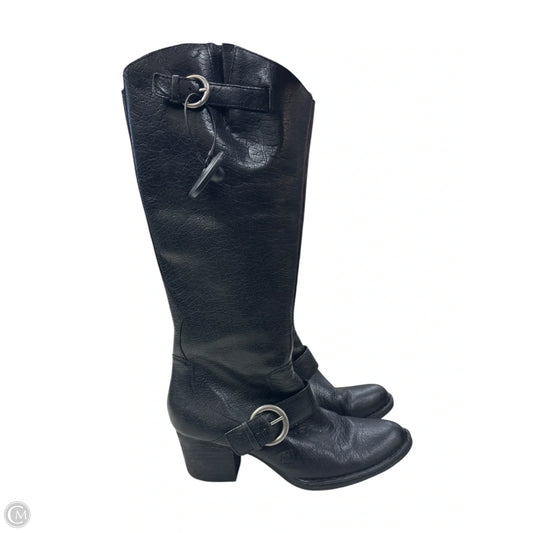 Boots Mid-calf Heels By Born In Black, Size: 9.5