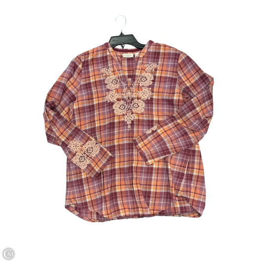 Top Long Sleeve By Logo In Pink, Size: S