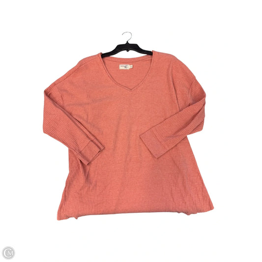 Top Long Sleeve By Terra & Sky In Coral, Size: 1x