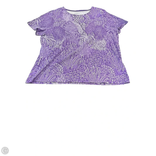 Top Short Sleeve By Talbots In Purple, Size: 2x