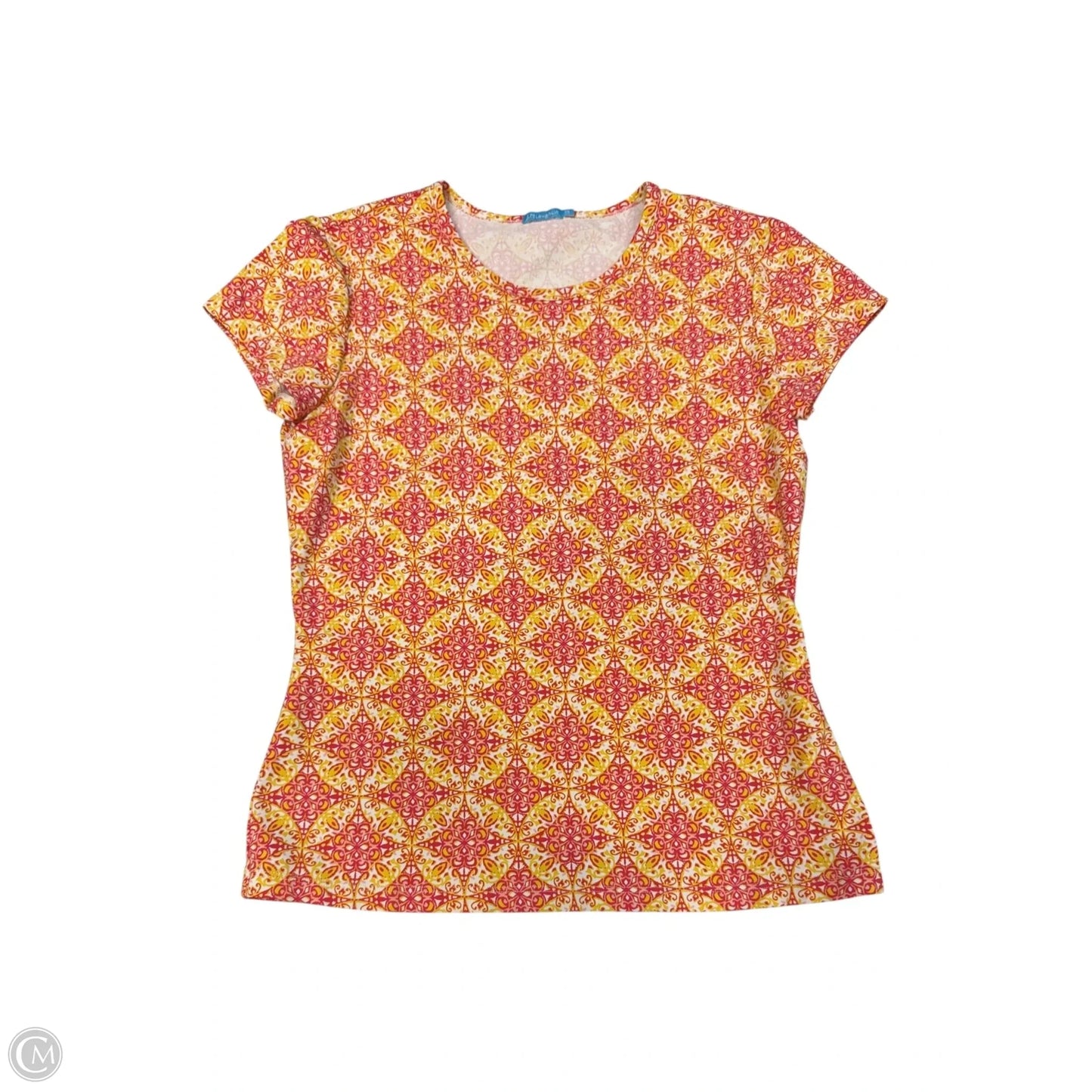 Top Short Sleeve By J Mclaughlin In Red & Yellow, Size: Xs