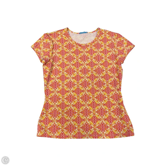 Top Short Sleeve By J Mclaughlin In Red & Yellow, Size: Xs