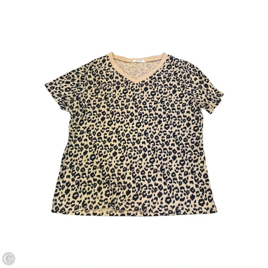 Top Short Sleeve By Clothes Mentor In Leopard Print, Size: L