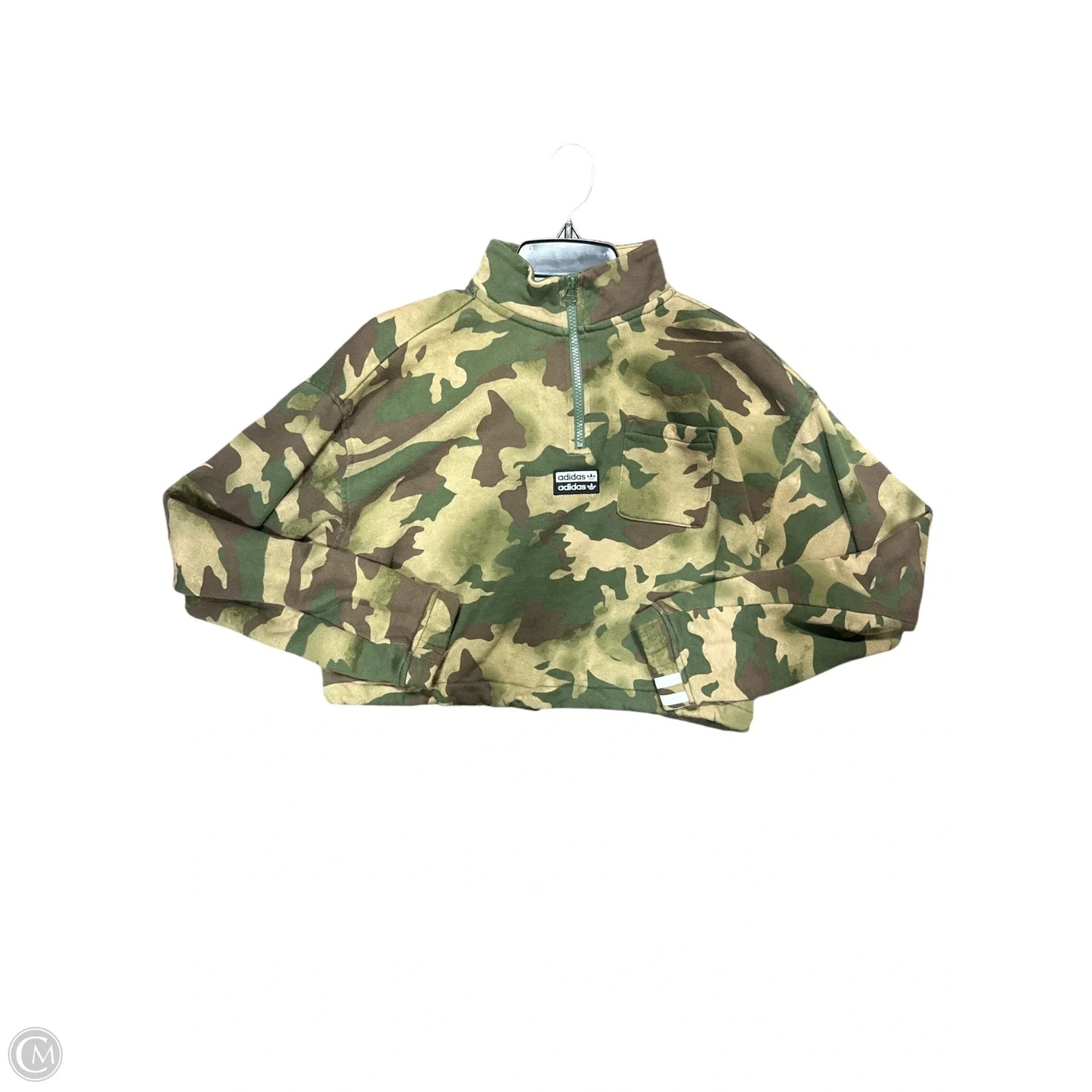 Sweatshirt Collar By Adidas In Camouflage Print, Size: S