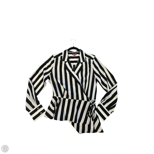 Blouse Long Sleeve By Vince Camuto In Striped Pattern, Size: M