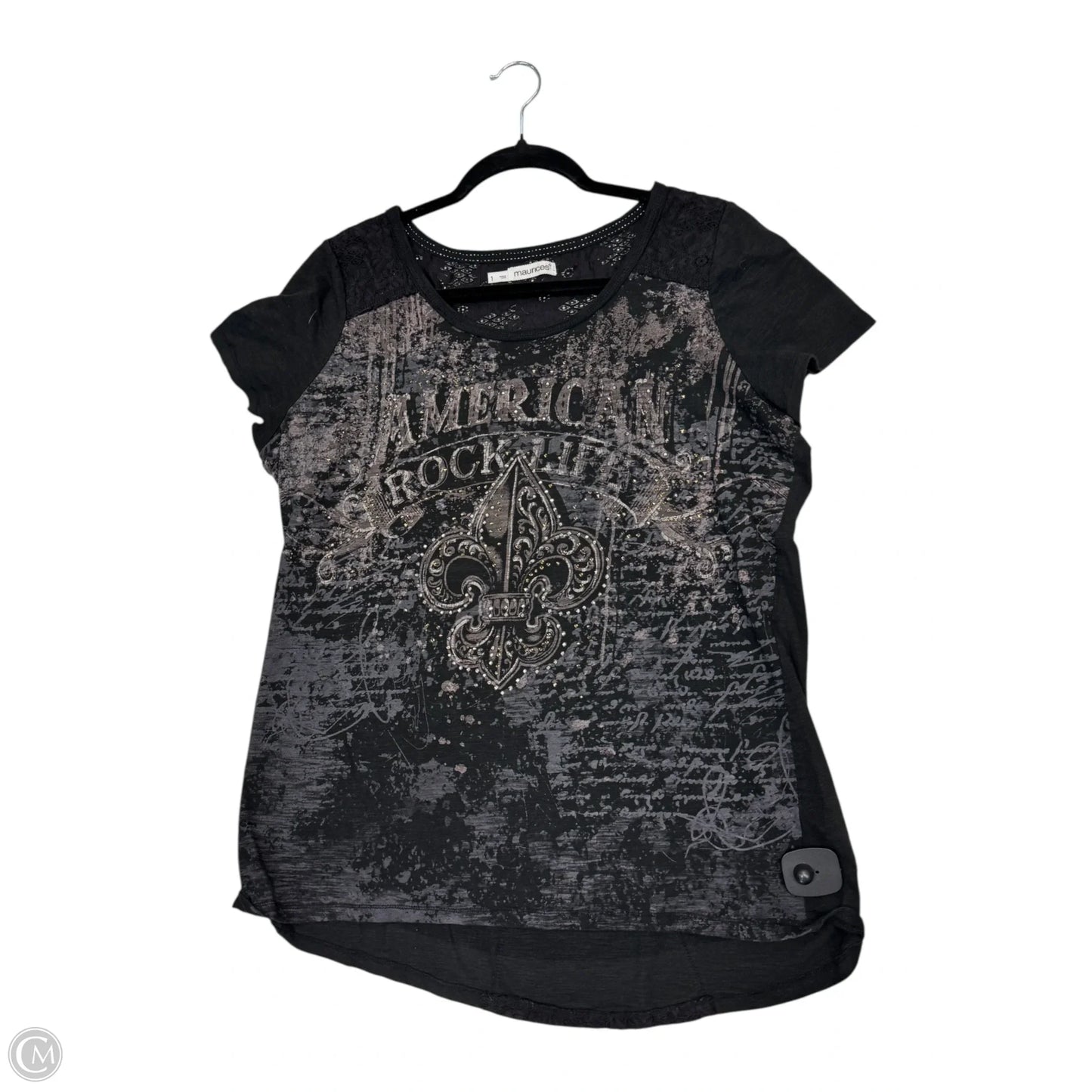 Top Short Sleeve By Maurices In Black, Size: 1x