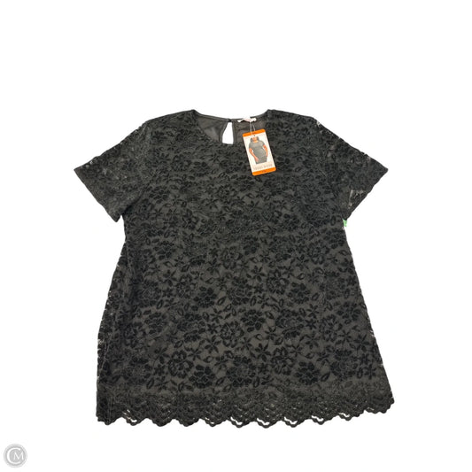 Top Short Sleeve By Clothes Mentor In Black, Size: 1x