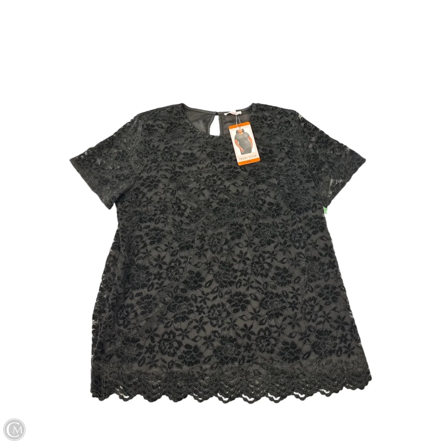 Top Short Sleeve By Clothes Mentor In Black, Size: 1x