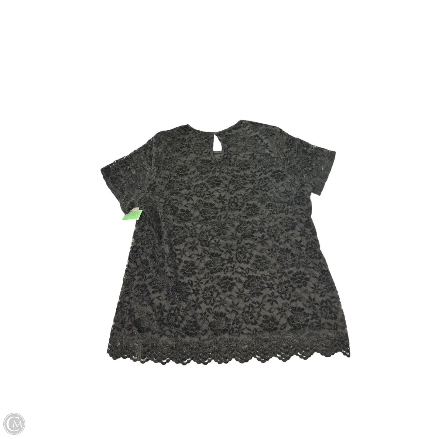 Top Short Sleeve By Clothes Mentor In Black, Size: 1x