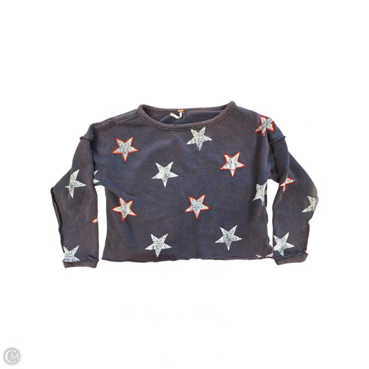 Top Long Sleeve By Free People In Blue & Red & White, Size: Xs