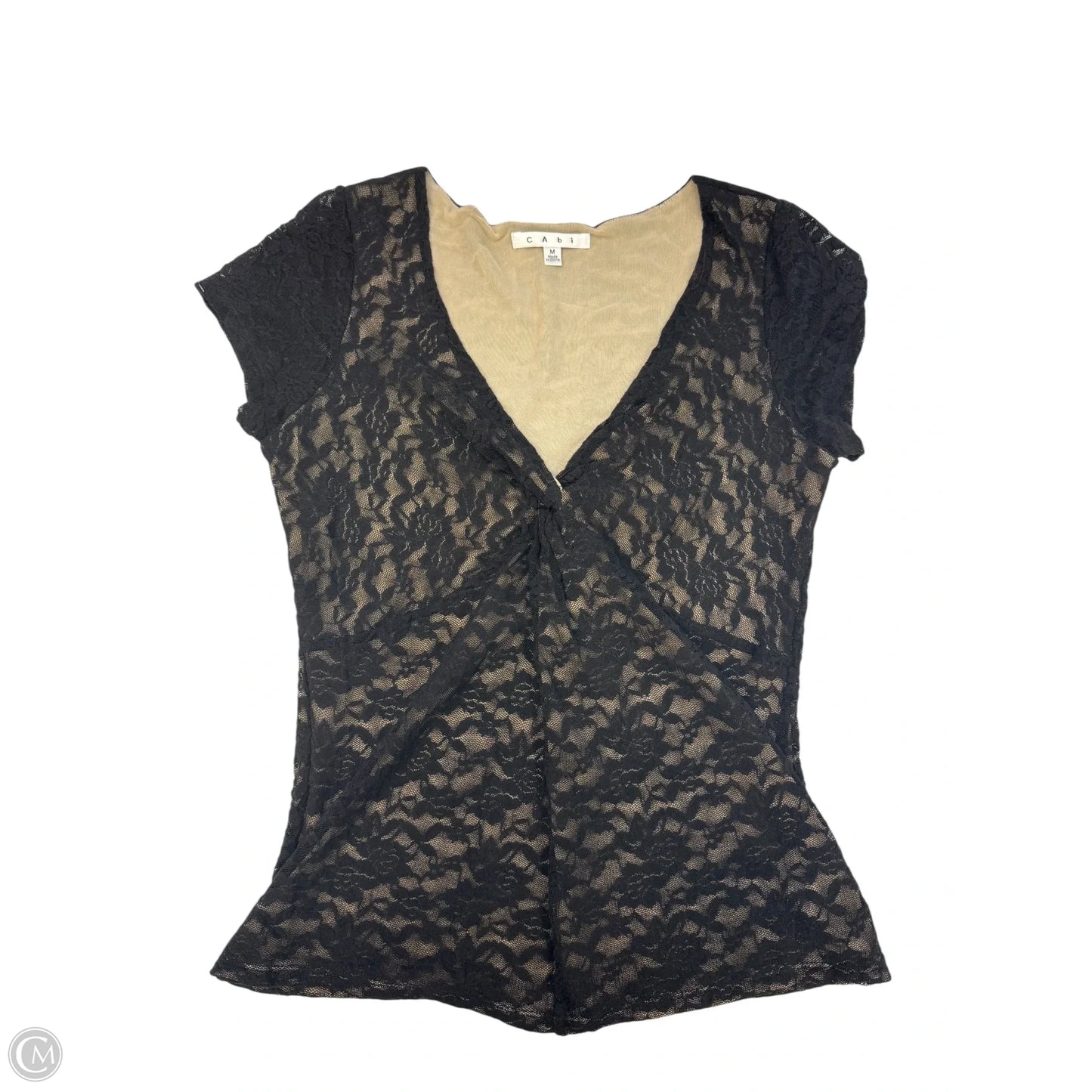 Top Short Sleeve By Cabi In Black, Size: M