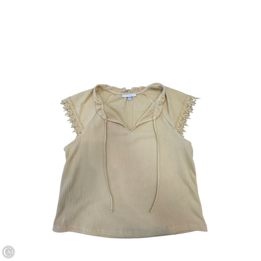 Top Short Sleeve By Iris In Yellow, Size: L