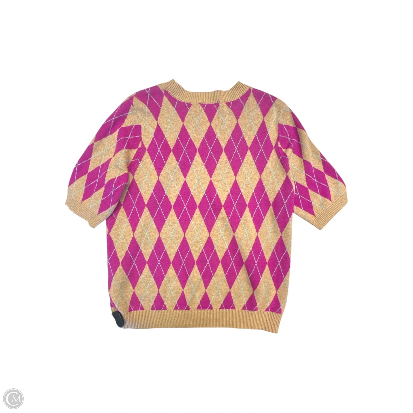 Sweater Short Sleeve By Charter Club In Pink & Tan, Size: L