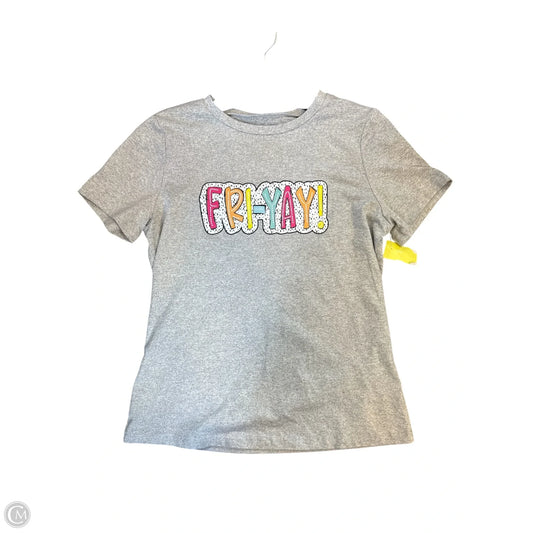 Top Short Sleeve By Cmc In Grey, Size: S