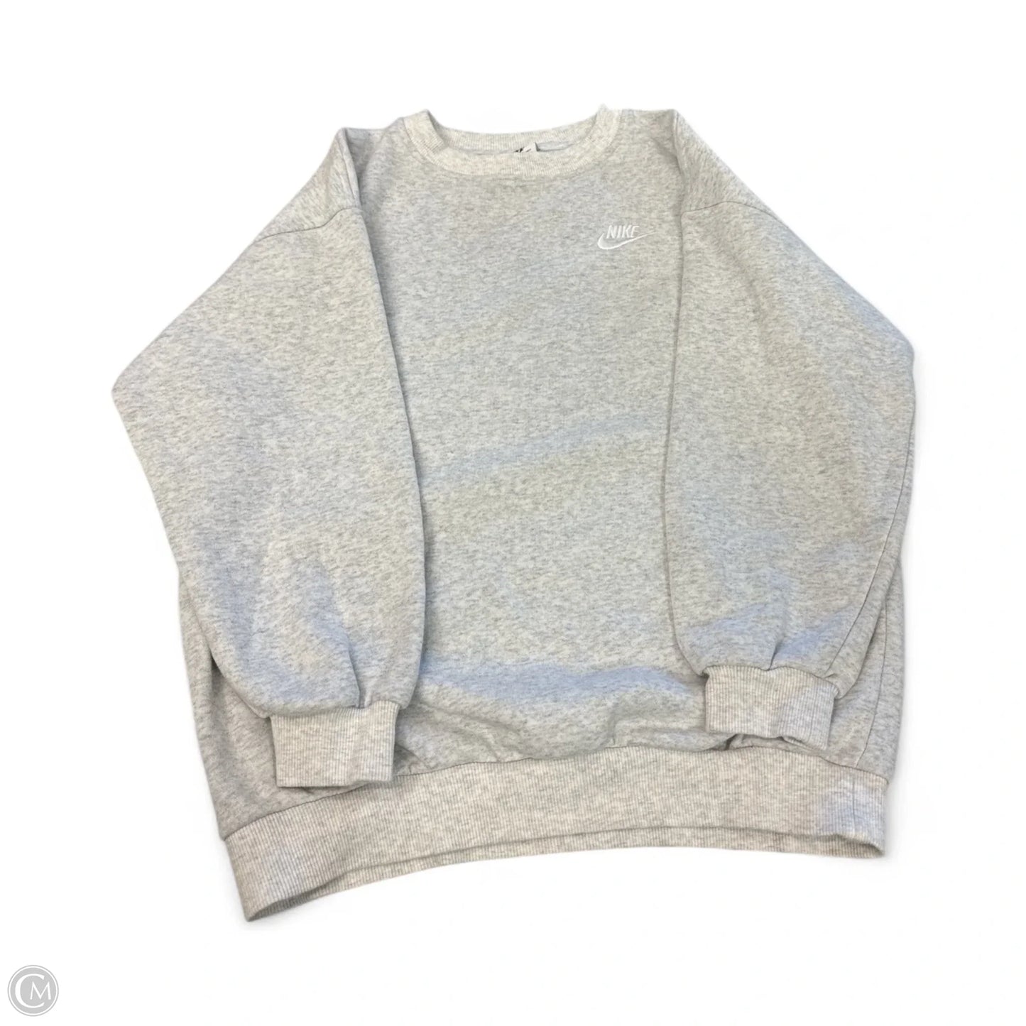 Sweatshirt Crewneck By Nike In Grey, Size: L