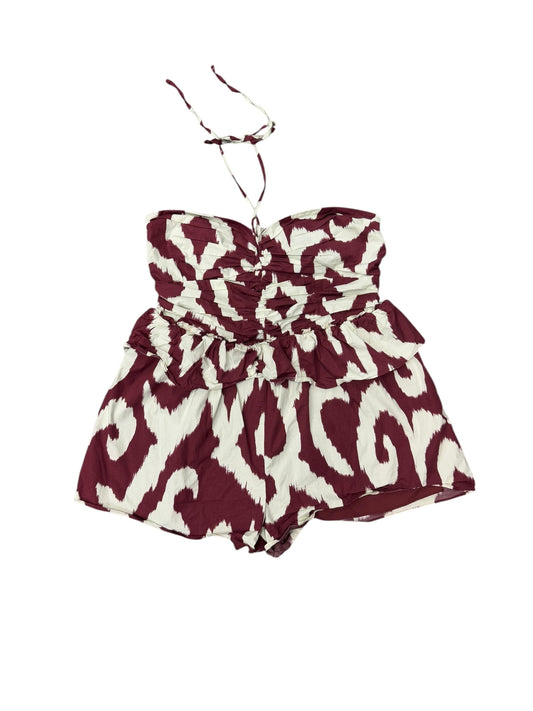 Romper By Express In Red & White, Size: 16