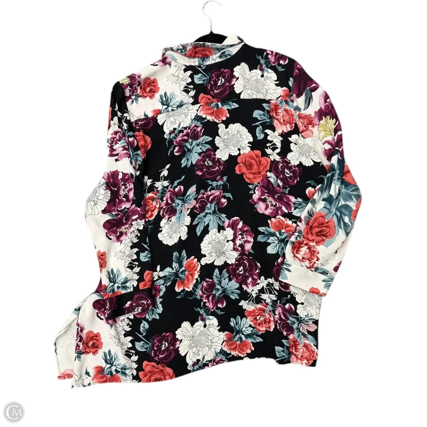 Blouse Long Sleeve By Chicos In Floral Print, Size: 1x
