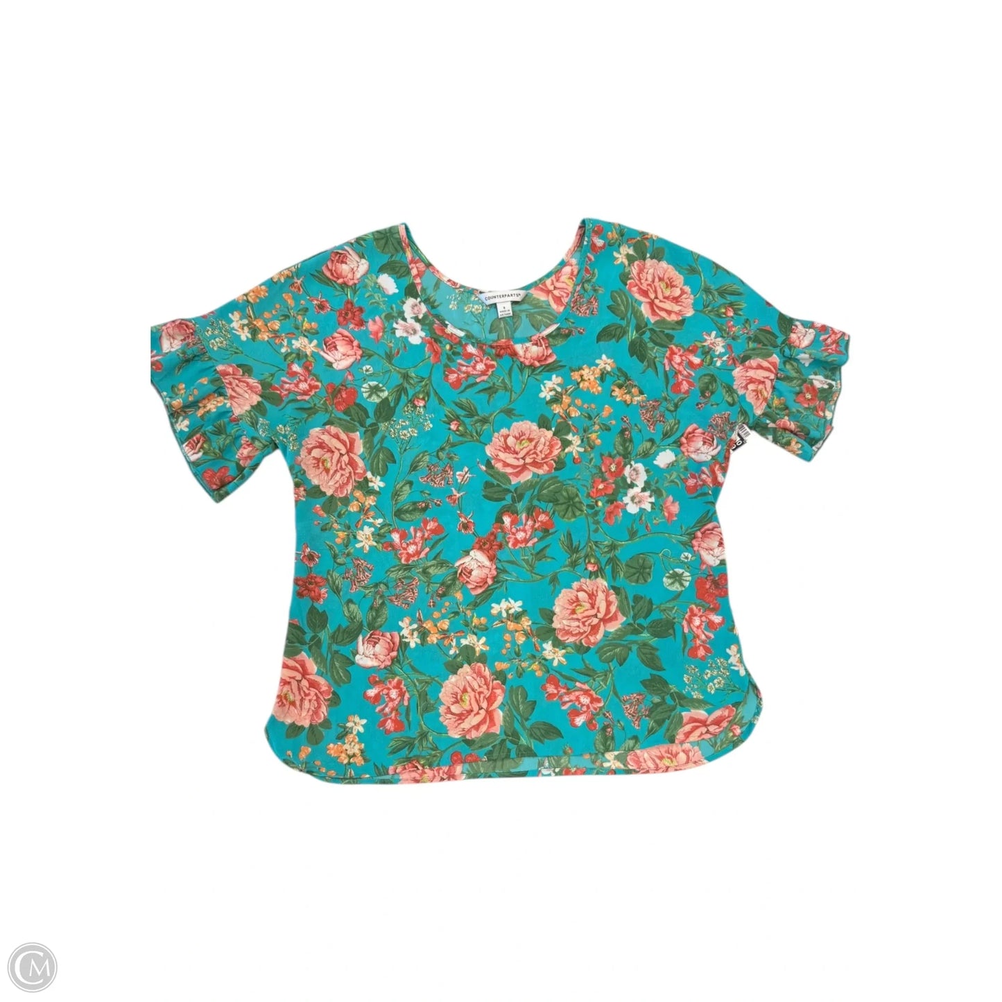 Top Short Sleeve By Counterparts In Aqua, Size: S