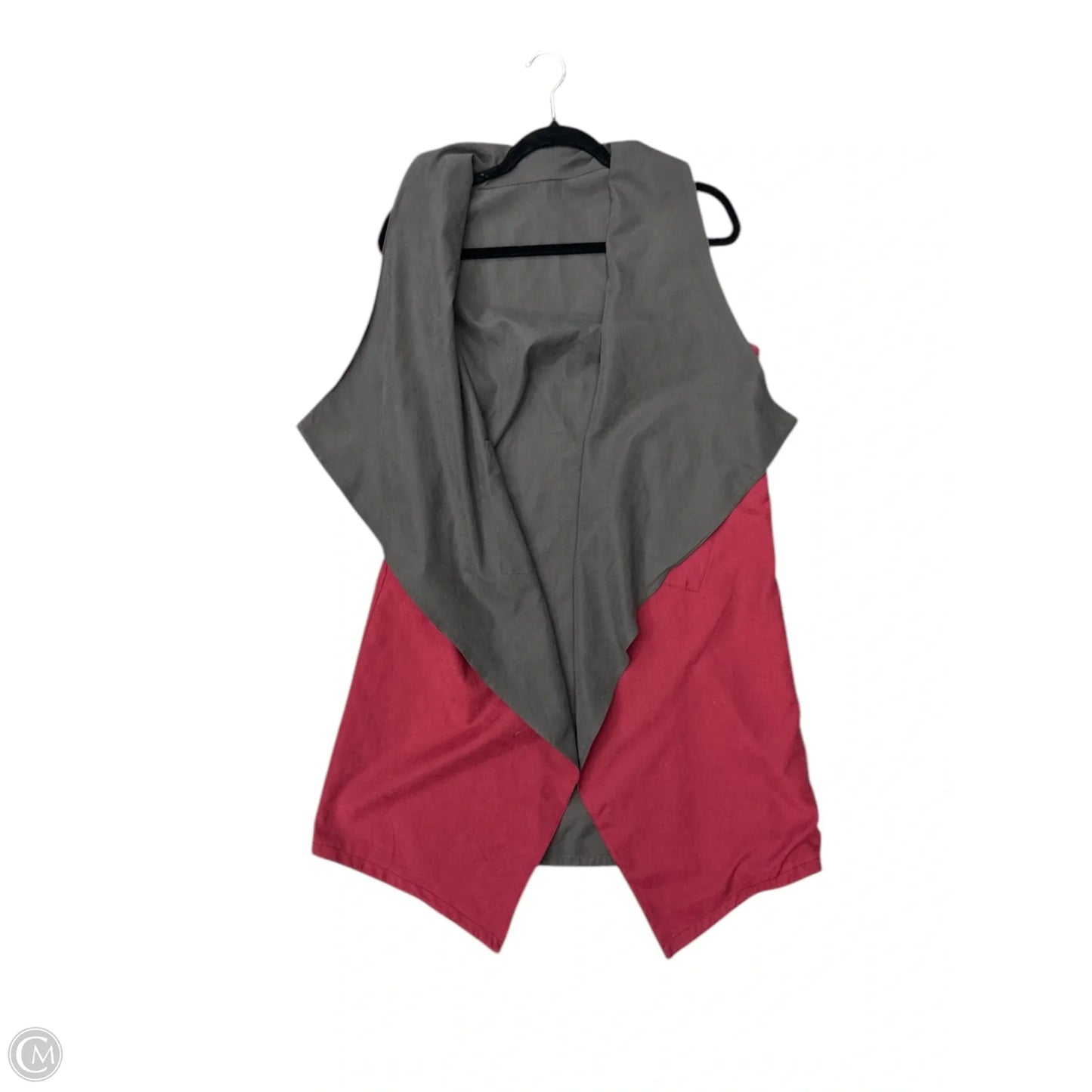 Vest Other By Clothes Mentor In Grey & Red, Size: L