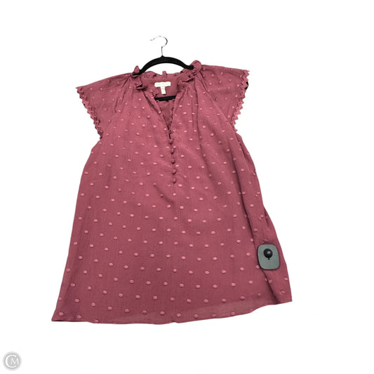 Blouse Short Sleeve By Rebecca Taylor In Maroon, Size: M