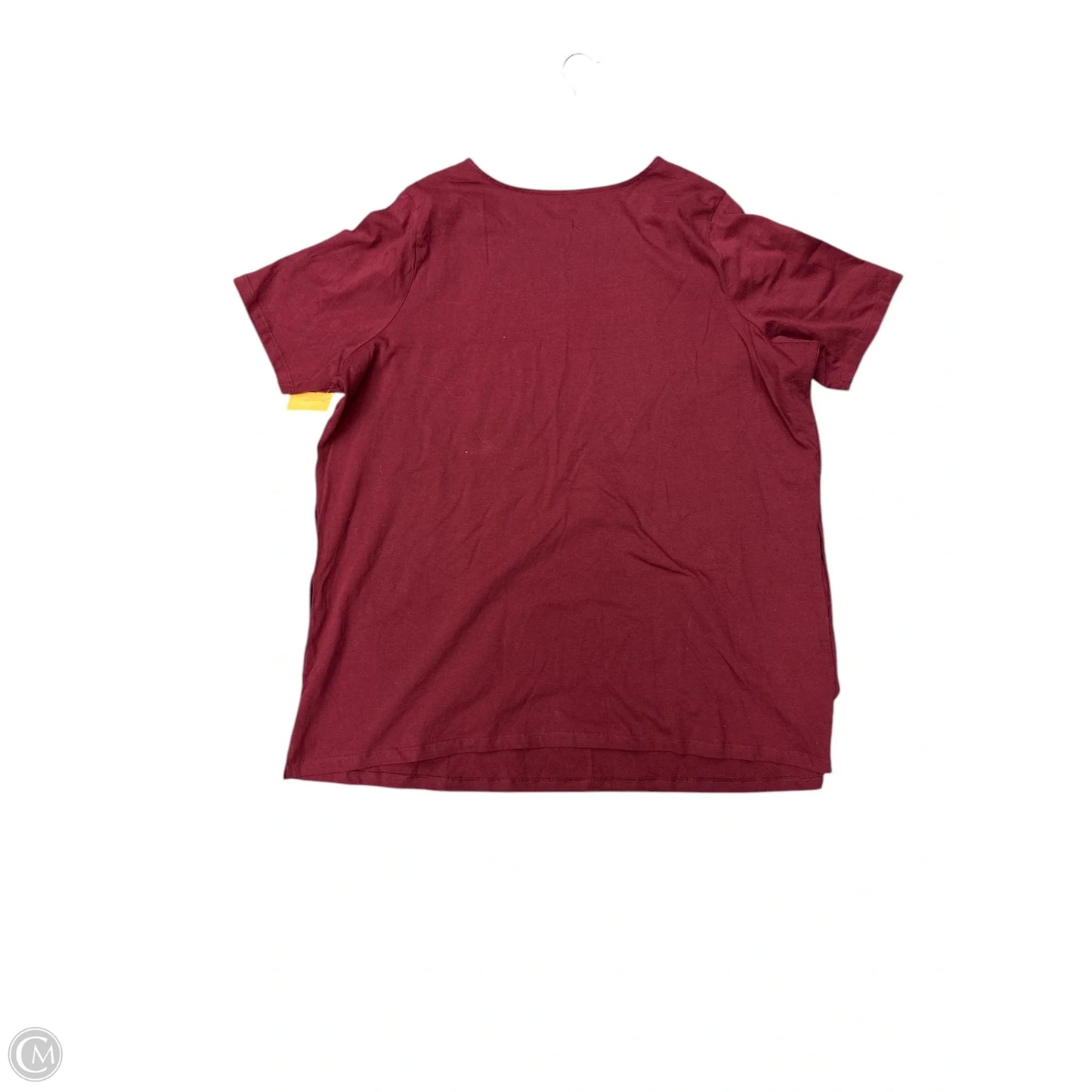 Top Short Sleeve By Jessica London In Maroon, Size: 1x