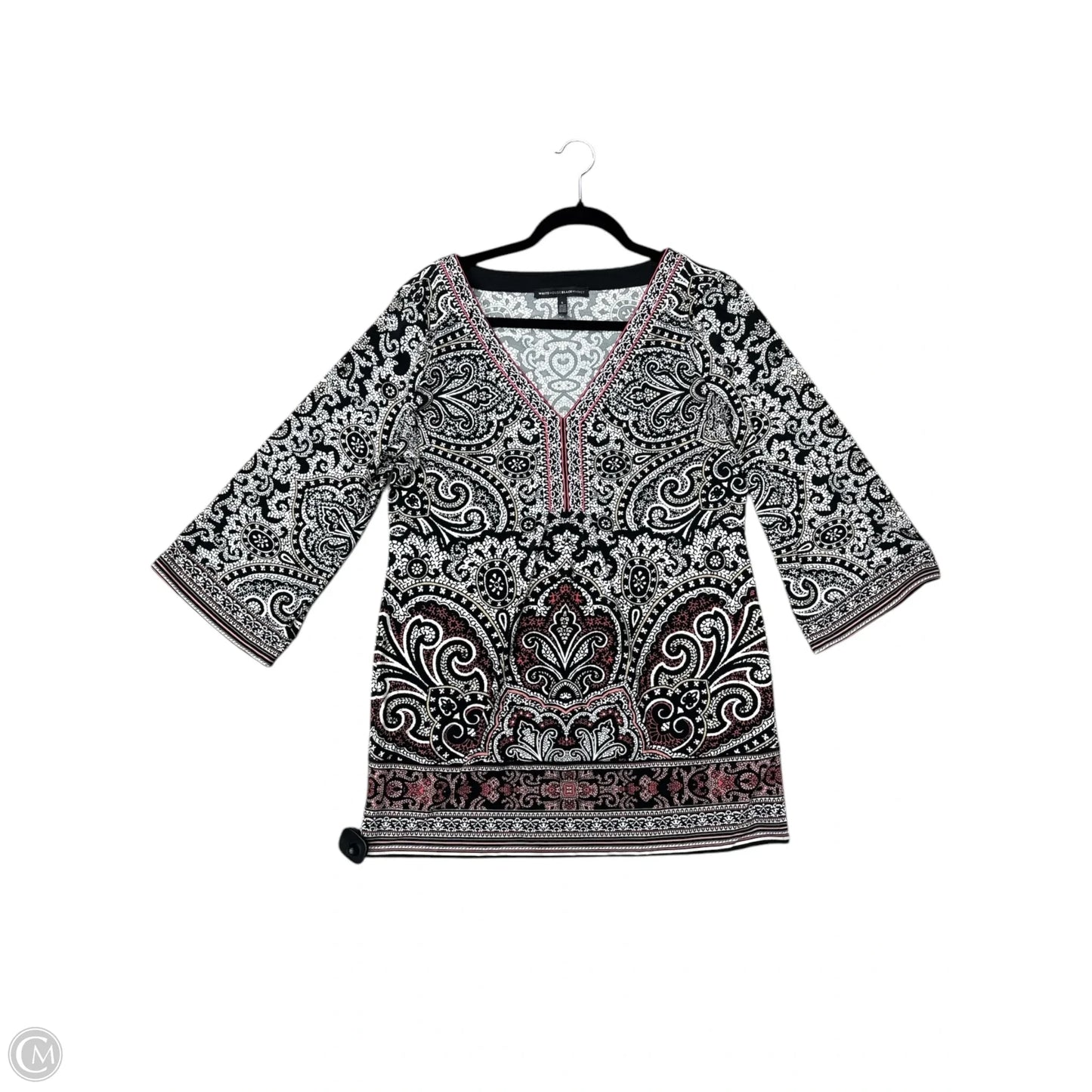 Tunic 3/4 Sleeve By White House Black Market In Black, Size: 10