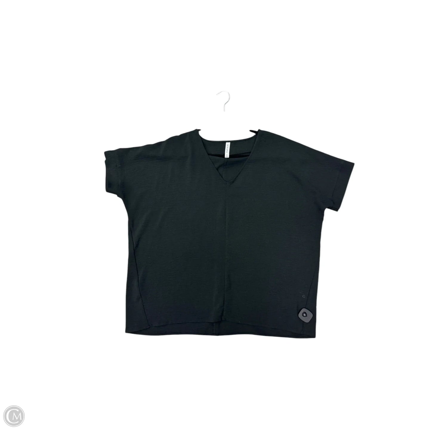 Blouse Short Sleeve By Zenana Outfitters In Black, Size: S