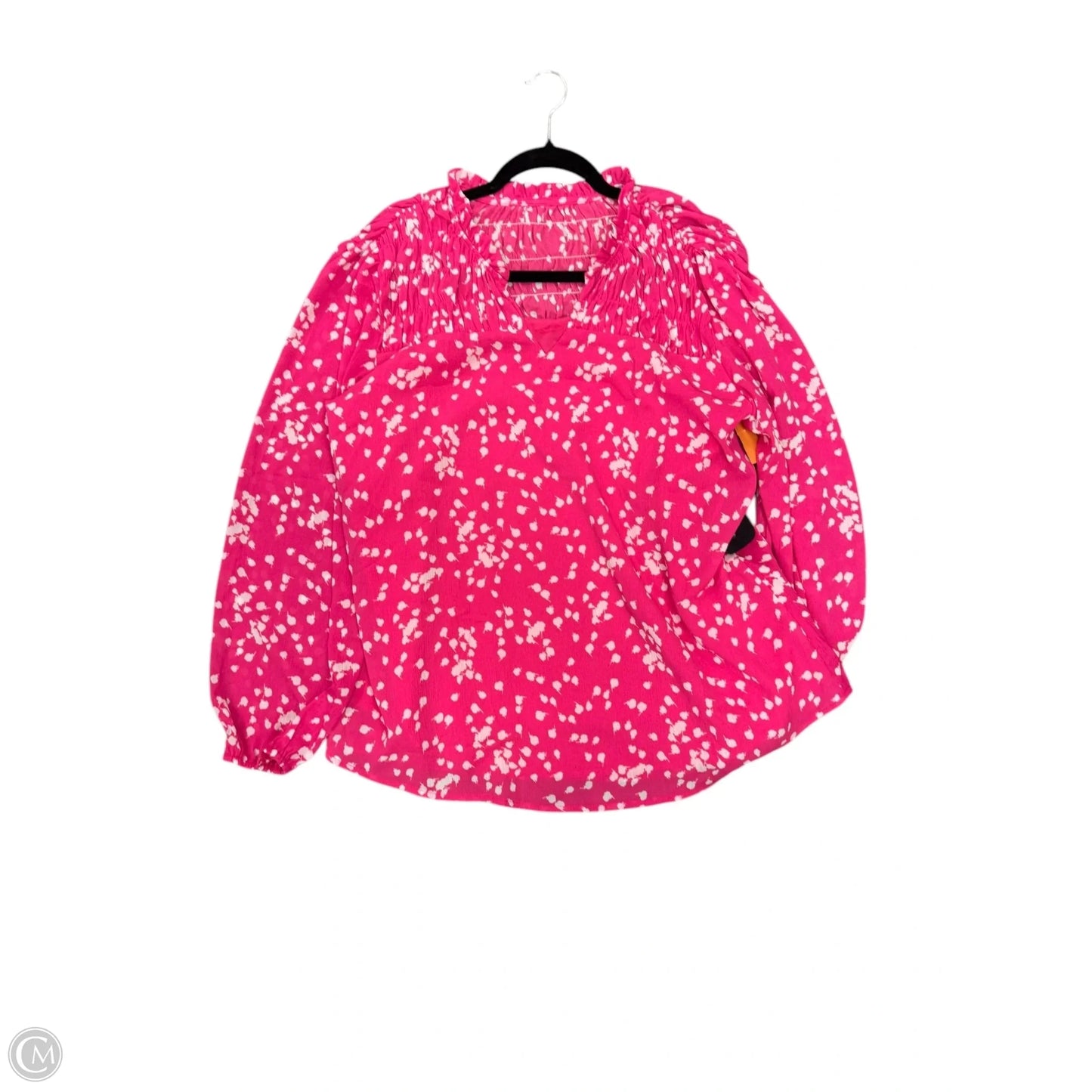 Blouse Long Sleeve By Cme In Pink, Size: L