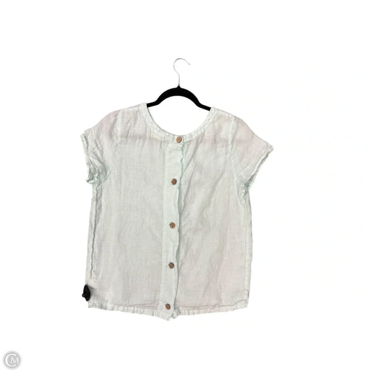 Blouse Short Sleeve By C And C In Aqua, Size: L
