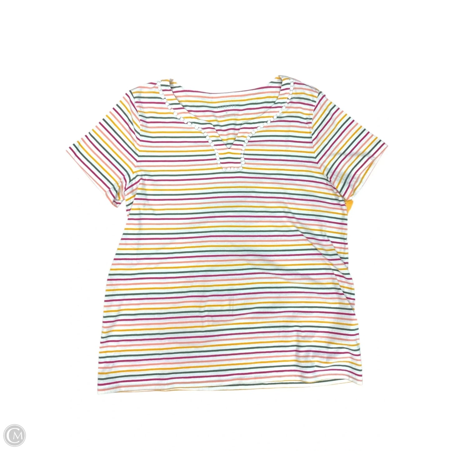 Top Short Sleeve By Talbots In Pink & Purple, Size: M