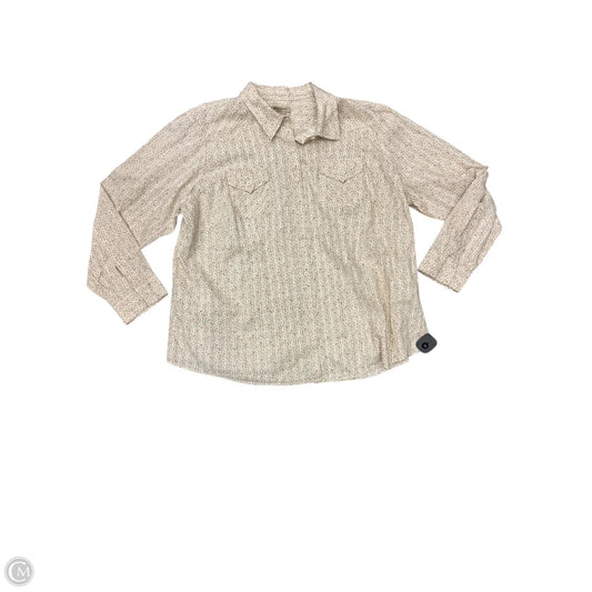 Blouse Long Sleeve By Ruff Hewn In Tan, Size: 3x