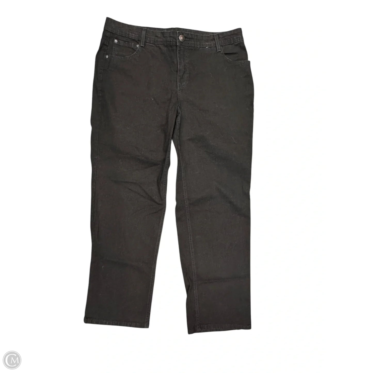 Jeans Straight By Charter Club In Black Denim, Size: 14p