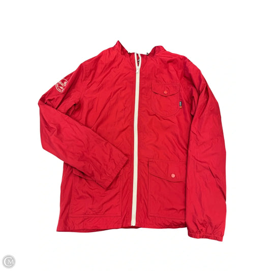 Jacket Windbreaker By Vans In Red, Size: L