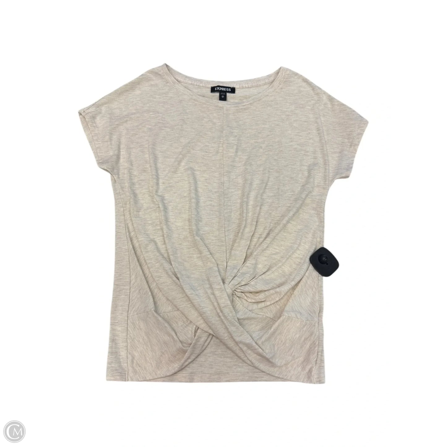 Top Short Sleeve By Express In Cream, Size: Xs