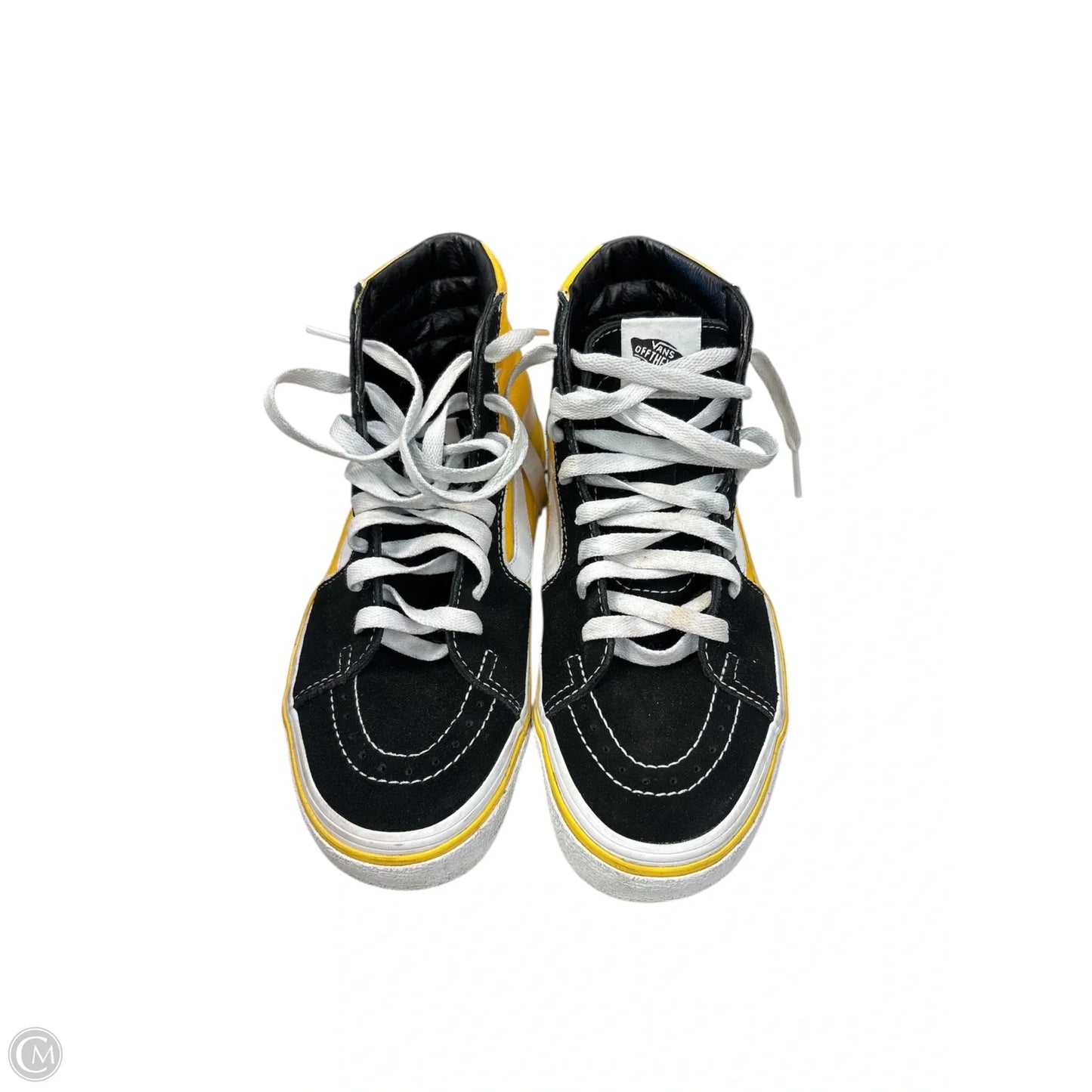 Shoes Sneakers By Vans In Black & Yellow, Size: 8.5