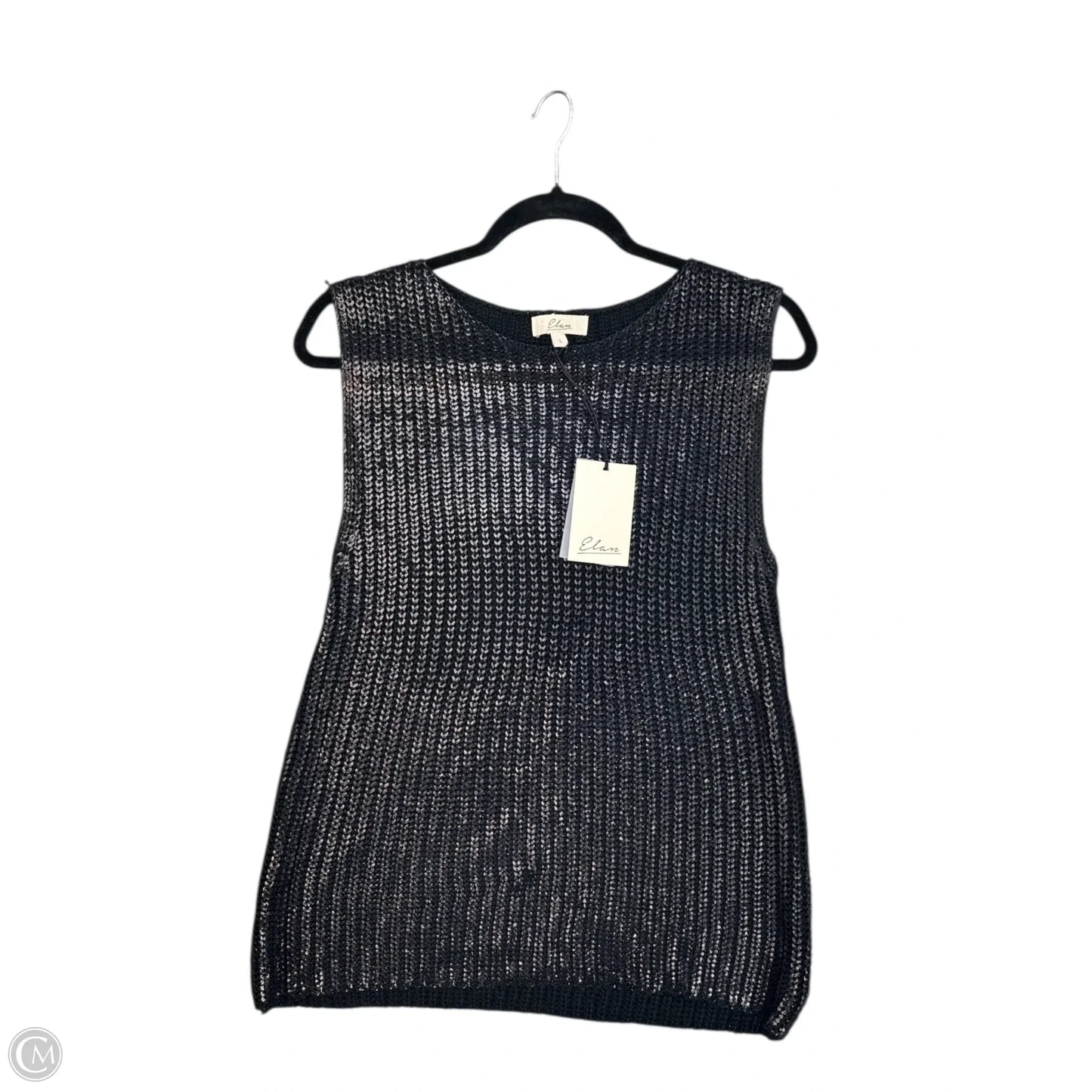 Top Sleeveless By Elan In Black, Size: L