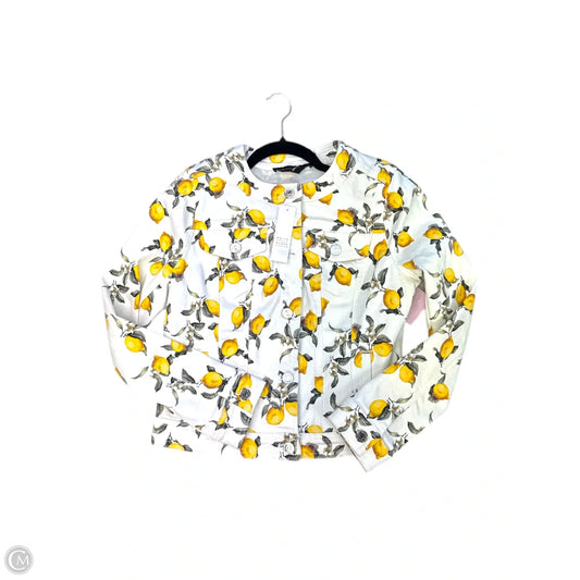 Jacket Denim By White House Black Market In White & Yellow, Size: Sp