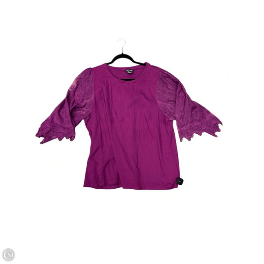 Top Short Sleeve By City Chic In Purple, Size: 2x