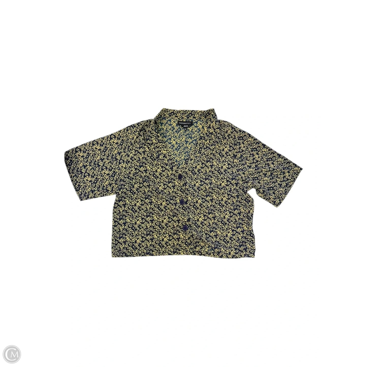 Blouse Short Sleeve By Cmc In Navy, Size: Xl