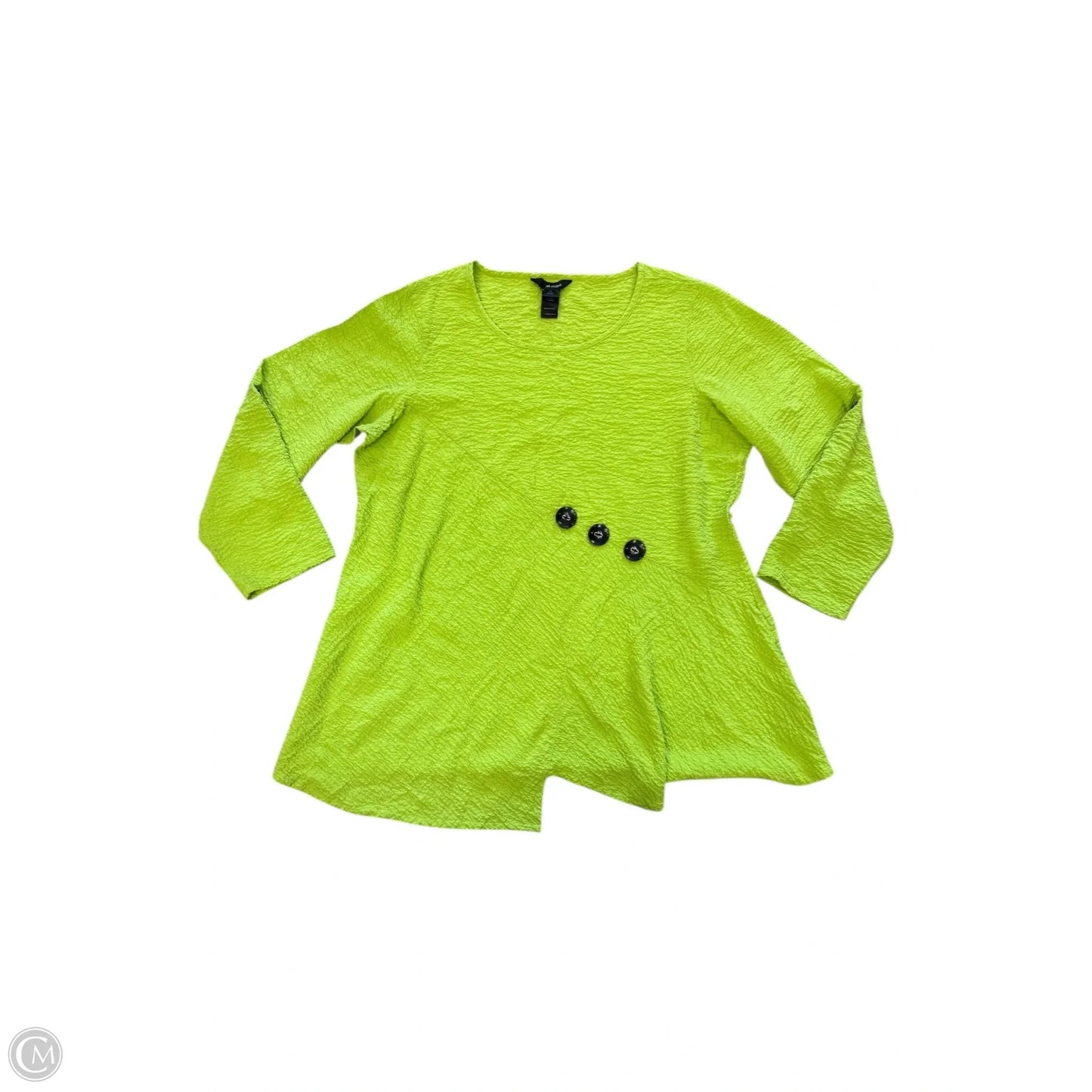 Blouse 3/4 Sleeve By Ali Miles In Green, Size: 1x