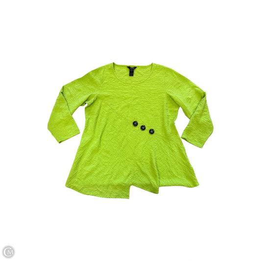 Blouse 3/4 Sleeve By Ali Miles In Green, Size: 1x