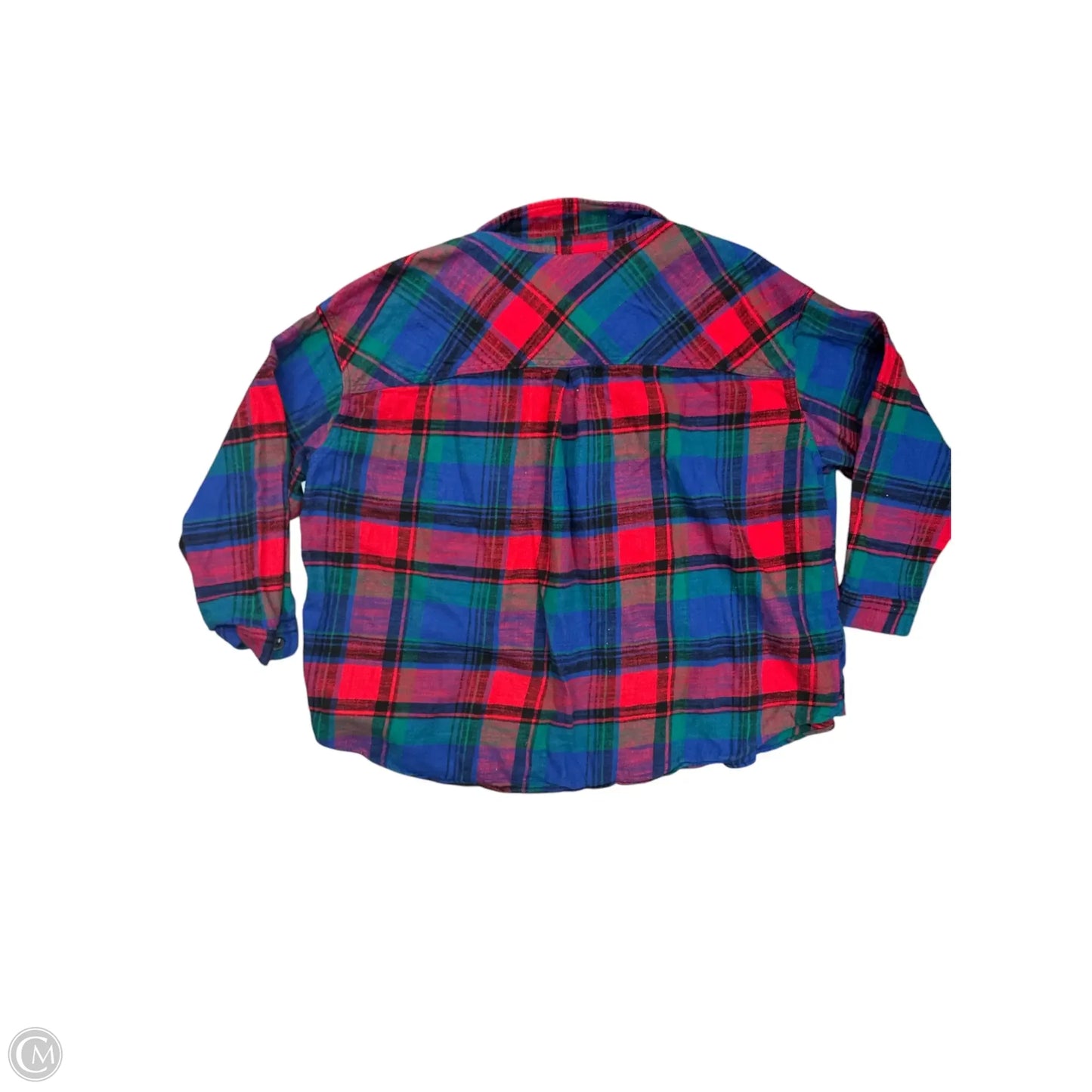 Blouse Long Sleeve By Maurices In Plaid Pattern, Size: 4x